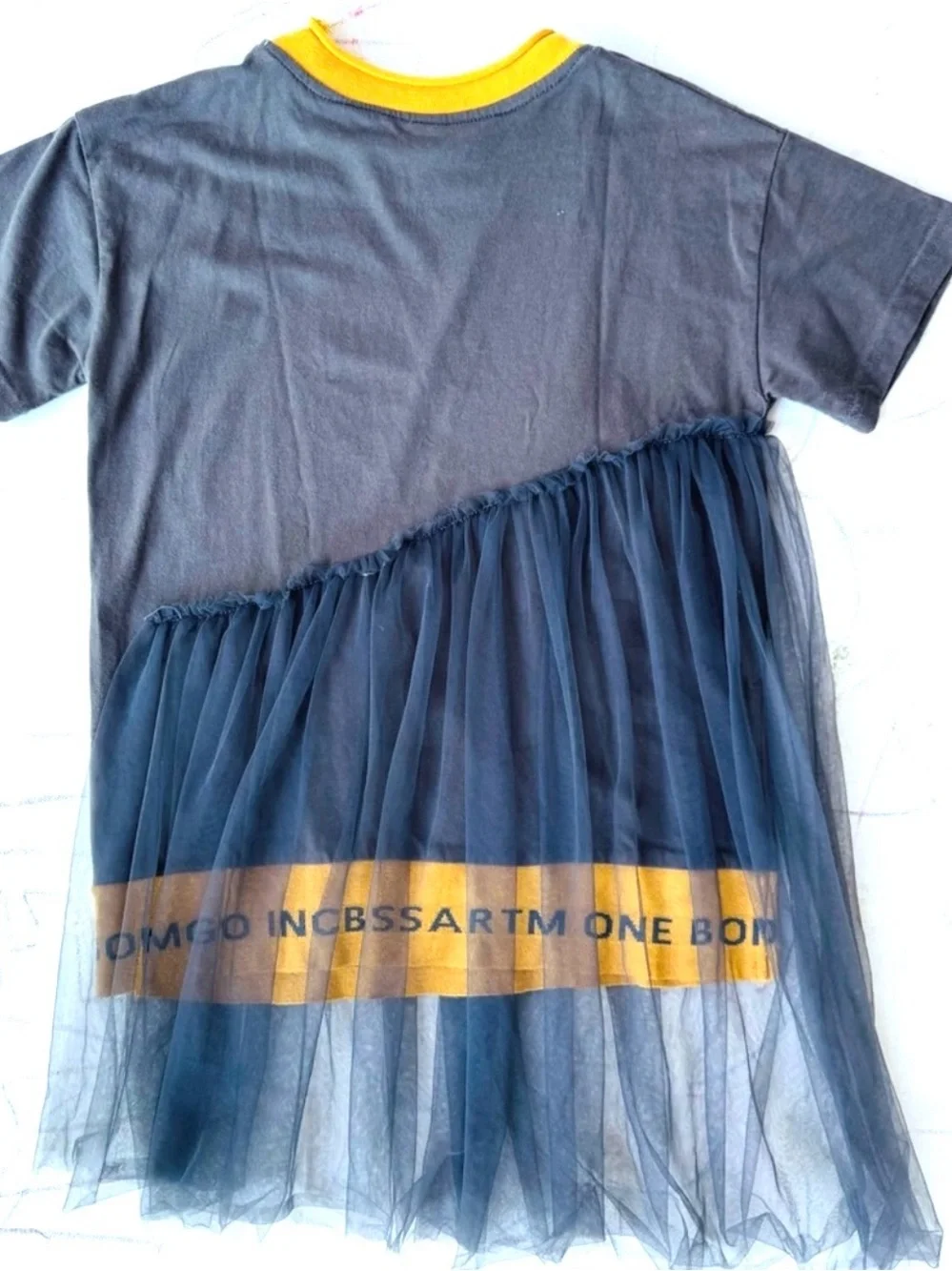 Girls' Gray and Yellow Daffy Duck Tulle Casual Dress